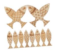 WEKAMOS 50 Pièces Lot Déco Poisson à Peindre Style Méditerranéen Ornements Suspendus Forme Poisson pour Garçon Fille Embellissements Thème Marin pour Décoration Nautique