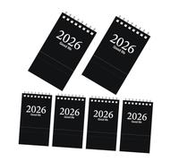 WEKAMOS 6 Pièces Calendrier de Bureau Spiralé Mini Calendrier Simple et Portable pour Planification Scolaire et Organisation Design Minimaliste Noir pour Maison et Bureau