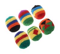 WEKAMOS 6 Pièces Lot de Balles Tricotées Multicolores pour Garçon Fille Sacs de Jonglage Doux Crochet Artisanal pour Développement Coordination et Jeux Extérieur