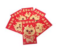 WEKAMOS 6 Pièces Lot de Enveloppes Chinoises Papier Rigide Motif Dragon Doré pour Nouvel An Chinois Pochettes Hong Bao Créatives et Résistantes pour Fête Du Printemps