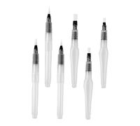 WEKAMOS 6 pièces Lot de Pinceaux à Réservoir Eau pour Peinture Stylos à Encre Soluble Facile Du Flux pour Garçon Fille et Artistes Débutants