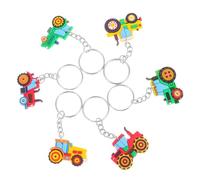 WEKAMOS 6 Pièces Lot de Porte Clés Véhicules Agricoles Décoratifs et Fonctionnels Récompenses pour Garçon Fille Fête Récolte et Chasse Aux Œufs de Pâques