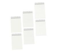 WEKAMOS 6 pièces Mini Carnet à Spirale Portable Cahiers Format Poche avec Couverture Transparente Pages Lignées Blanches et Quadrillées Bloc Notes de Bureau Multifonction