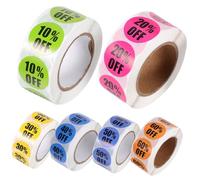 WEKAMOS 6 rouleaux Autocollants Prix Ronds Colorés Étiquettes Adhésives pour Magasin Stickers Faciles à Décoller pour