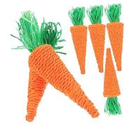 WEKAMOS 6pièces Jouets à Mâcher pour Petits Animaux Jouets Forme De Radis Naturelle pour Lapins Hamsters Cochons Et Écureuils Accessoires Easter Et Outils De Confort pour Animaux