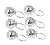 WEKAMOS 6Pièces Porte Boule Disco Argentée Miroir Accessoires Festifs Années pour Noël Décorations