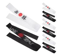 WEKAMOS 8 Pièces Bandeaux Samouraï Garçon Fille Bandeau Ninja Martial Arts Bandeau Hachimaki Chef Sushi Confort Léger Ajustement pour Sport Karaté Cuisine et Halloween