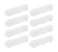 WEKAMOS 8 Pièces Crochets Magnétiques Blancs pour Cuisine sans Perçage Support Amovible Triple Crochet Organisateur Magnétique pour Réfrigérateur Salle de Bain et Dortoir