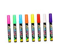 WEKAMOS 8 pièces Feutres Fluorescents Effaçables pour Tableau Blanc et Ardoise Encre Liquide Sans Poussière Pointe Plate Marqueurs pour Facile