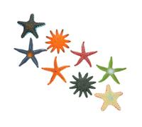 WEKAMOS 8 pièces Figurines Étoile de Mer Simulées PVC Modèles Animaux Marins Miniatures Décoratifs Ornements Sécurisés et Réalistes pour Décoration Plage Chambre Côtière et Photo Prop