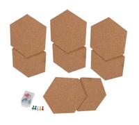 WEKAMOS 8 Pièces tableau d'affichage en liège arrière-plan carreaux de tableau d'affichage pour bureau mur planches hexagonales scolaire En bois