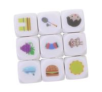 WEKAMOS 9 Pièces Dés de Conte Acrylique pour Accessoires de Jeu Expression Linguistique et Créativité Jeu Éducatif Multifonction pour Apprentissage et Imagination