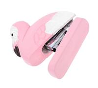 WEKAMOS Agrafeuse Bois Flamant Portable Mini Agrafeuse Manuelle Décorative Bureau École Maison Accessoire Pratique et Charmant