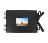 WEKAMOS Album Photo à Spirale A4 Noir 40 Pages Noires Album de Scrapbooking Vierge Fenêtres Carnet de Création pour Souvenirs Élève Présent Personnalisé