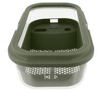 WEKAMOS Aquarium à Tortues avec Plateforme De Séchage Antidérapante en Plastique Vert 43,7 x 26 Cm pour Terrarium Domestique Réservoir D’Alimentation Petit Bassin Tortue Loisir Famille