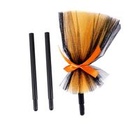 WEKAMOS Balai de Sorcière Halloween Orange 1 Pièce Accessoire de Spectacle Réaliste et Solide Décoration pour Fête D’Halloween Cosplay et Déguisement Sorcière Accessoire Magique pour