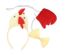 WEKAMOS Bandeau Coq Jaune avec Queue et Noeud Costume Animal Unisexe pour Garçon Fille et Adultes Déguisement Festif pour Fêtes Halloween Anniversaires et Pâques