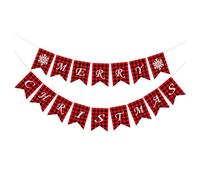 WEKAMOS Bannière de Noël Rouge en Tissu 1 Lot à Suspendre Lettres Joyeux Noël Guirlande de Fête Décorative pour Cheminée et Escalier et Intérieur Décoration Festive