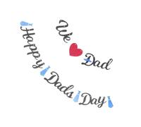 WEKAMOS Bannière Décorative Paillettes Fête des Pères Guirlande Happy Father’S Day Fond Photo 1 Set Décoratif Intérieur et Extérieur Ambiance Festive pour Anniversaire Papa