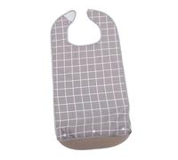 WEKAMOS Bavoir Imperméable pour Personnes Âgées Grand Format Protecteur de Vêtements pour Adultes et Patients Alités Réutilisable et Facile à Nettoyer Gris