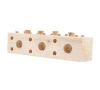 WEKAMOS Bloc De Bois à Mâcher pour Perroquet Jouet Interactif en Pin Naturel Taille Longue Plateforme De Jeu pour Oiseaux Stressés Et Animaux De Compagnie