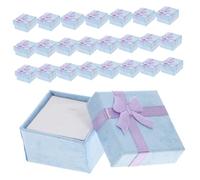 WEKAMOS Boîte à Bijoux Carrée 24 Pièces Violet, Coffret de Rangement en Papier Compact, Protège Bagues et Bracelets, Élégant et Portable, pour Voyage et Organisation Quotidienne