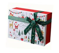 WEKAMOS Boîte Cadeau Blanche Rigide avec Nœud pour Noël Réutilisable et Capacité pour Festifs et Friandises sans Assemblage