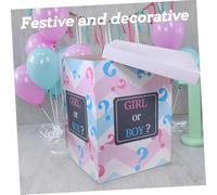 WEKAMOS Boîte Cadeau Shower avec Ballons Bleu Rose Coffret Genre Garçon Fille pour Fête Naissance Décoration Festive Simple et