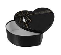 WEKAMOS Boîte Cœur Noire pour Fleurs et Petits Présents Boîte à Couvercle Rigide pour Saint Valentin Coffret Femme Décoratif et Original