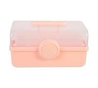 WEKAMOS Boîte de Rangement Grosse Capacité pour Remède avec Poignée Boîte de Transport Multicouche Transparente Étui Portable Anti-Poussière pour Bureau et Trousse à Pharmacie Grand