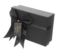 WEKAMOS Boîte Présent Noire 17X12X6 CM Nœud en Papier Rigide Boîte pour Bonbons et Biscuits Coffret D’Emballage pour Fêtes Mariages et Anniversaires