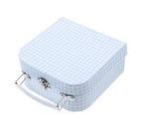 WEKAMOS Boîte Rangement Garçon Fille Carton à Motif à Carreaux Coffret Cadeau Garçon Fille Petite Caisse Rangement Personnalisée Bleue Boîte Souvenir Multifonctions Pour Bijoux Et Petits o