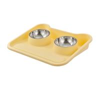 WEKAMOS Bol pour Animaux Double Acier Inoxydable avec Support Antidérapant Gamelle Pratique pour Chiens Et Chats Évite Les Déversements Renversements Idéale pour Intérieur Design Et