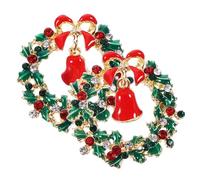 WEKAMOS Boucles Oreilles de Noël Alliage avec Motif Couronne de Décorées de Strass pour Femmes Accessoires Élégants et Confortables pour Fêtes de Fin Année