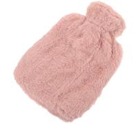 WEKAMOS Bouillotte Chauffe-Mains 1000 Ml en PVC Housse en Peluche Imitation Lapin Rose Paquet d'Eau Chaude Petit Format Confortable pour Réchauffer Mains et Ventre en Hiver