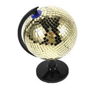 WEKAMOS Boule à Facettes Réfléchissante Dorée M Globe Terrestre Décoratif Rotatif en Verre Miroir Décoration Disco pour Bureau et Maison Ambiance Festive et Lumineuse