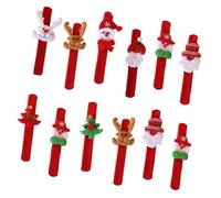 WEKAMOS Bracelets à Claquer Décoration de Poignet Festive en Velours Rouge Lot de 12 Noël en Velours Rouge Couleur Aléatoire pour Garçon et Filles, Accessoire pour Fête de Noël