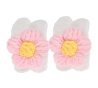 WEKAMOS Bracelets de Lavage Visage de Fleur Rose, 2 Pièces, en Tissu Éponge Corail, Portable et Pratique, pour Soins du Visage et Spa Féminin