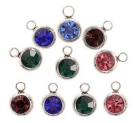WEKAMOS Breloques en Strass Coloré en Acier Inoxydable Bleu pour Création de Bijoux Légers et Décoratifs, Pack de 10 Pièces pour Chaînes ou Présents de Saint-valentin Couleur Aléatoire