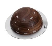 WEKAMOS Calendrier Perpétuel de Bureau Rotatif Bois Style Rétro Japonais Calendrier Manuel Planète Décoration Vintage pour Maison et Bureau Accessoire Fonctionnel