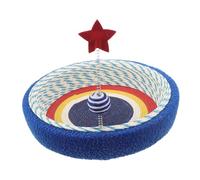 WEKAMOS Cat Scratcher Bed with Star Pattern Sisal Nest Lounge for Indoor Cats Furniture Saver and Cozy Pad for Kitten Playing and Resting Small