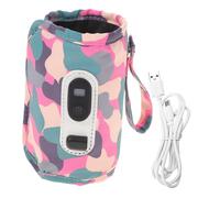WEKAMOS Chauffe-biberon Portable Numérique Pour Lait Maternel Pour Bébé, Camouflage Rose, 5 Niveaux Réglables, Usb, Polyester Solide, Pour Voyage Extérieur, Paquet Chauffe-biberon Câble Inclus