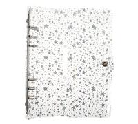 WEKAMOS Classeur à Anneaux Transparent PVC Motif Couverture Protège Cahier Antidérapant Coque de Carnet Rechargeable pour Bureau et Scrapbooking