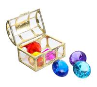 WEKAMOS Coffret au Trésor Pirate pour Piscine D'été, de Natation 6 Gemmes Acryliques 4 Cm, 138,5 G, Couleurs Vives et Matériau Solide, Accessoires Ludiques pour Garçon Couleur Aléatoire