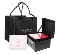 WEKAMOS Coffret Présent Rose Éternelle 9 Fleurs Stabilisées, Boîte à Bijoux Double Tiroir Noire sans Inscription, Paquet Présent et Carte pour Saint-valentin, Anniversaire et Rangement