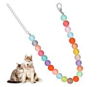 WEKAMOS Collier pour Chien à Perles Candy Color, Collier Réglable en Résine pour Petits Chiens et Chats, Accessoire Mignon pour Tenue de Mariage et Fête d'anniversaire, Bijoux Fantaisie
