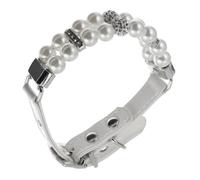 WEKAMOS Collier pour Petit Chien Fille Perles PU Léger et Élégant Accessoire Mode pour Chiots Adapté Aux Occasions Spéciales XS Blanc