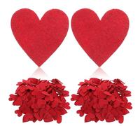 WEKAMOS Confettis en Feutrine Rouge Cœur 2,9 Cm, 200 Pièces, Accessoires Décoratifs Polyvalents pour Gâteaux, Cartes de Vœux et Bricolage, Fournitures pour Bouquet et Décoration Maison