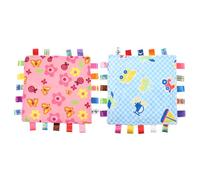 WEKAMOS Couverture De Sécurité Bébé Lot De 2 Doudous Carrés Peluche Doux Mordant Résistant Pour -né Filles Garçons Usage Quotidien