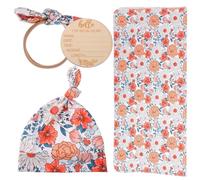 WEKAMOS Couverture D'emmaillotage Bébé avec Bonnet et Bandeau 1 Set Tissu Polyester Design Fleuri